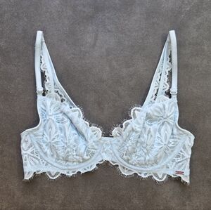 VS Pink Lace Unlined Underwire Bra 34C